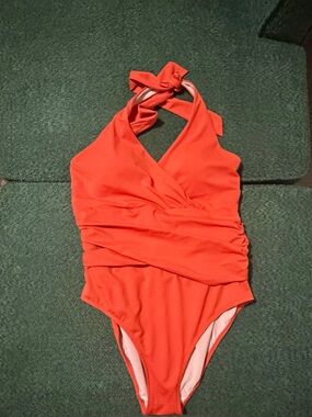 Boden 12 R  Halter One-Piece Swimsuit - orange